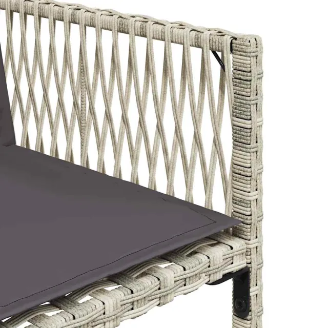 Ensemble à manger de jardin et coussins 7 pcs gris clair rotin