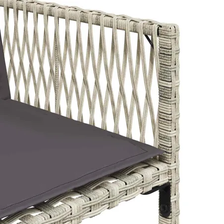 Ensemble à manger de jardin et coussins 7 pcs gris clair rotin