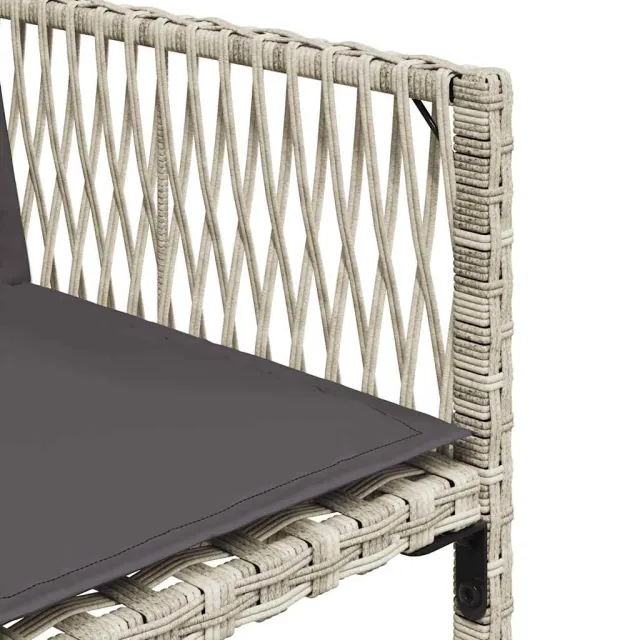 Ensemble à manger de jardin 11pcs avec coussins gris poly rotin