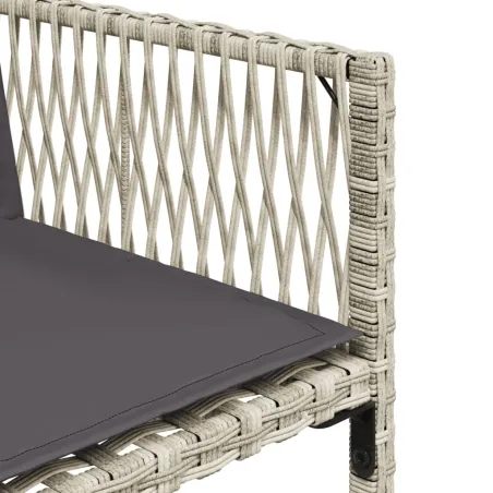 Ensemble à manger de jardin et coussins 13 pcs gris clair rotin