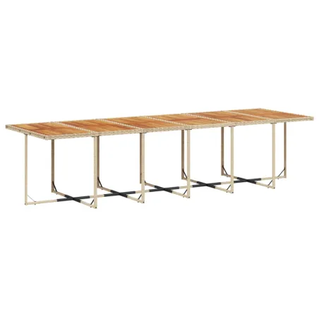 Ensemble à manger de jardin et coussins 13 pcs beige