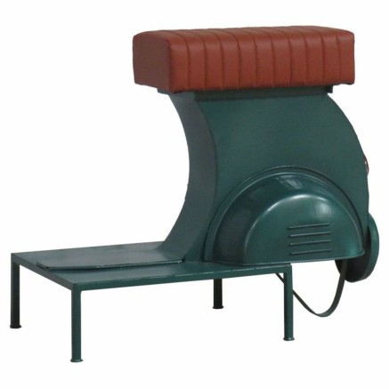 Kruk Alexandra House Living Blauw PVC Leer Ijzer 50 x 75 x 95 cm Motor