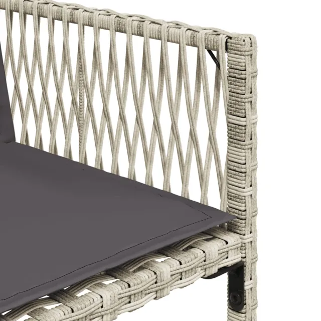 Ensemble à manger de jardin et coussins 9 pcs gris clair rotin