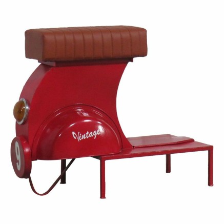 Kruk Alexandra House Living Rood PVC Leer Ijzer 50 x 75 x 95 cm Motorf