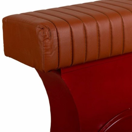 Kruk Alexandra House Living Rood PVC Leer Ijzer 50 x 75 x 95 cm Motorf 2