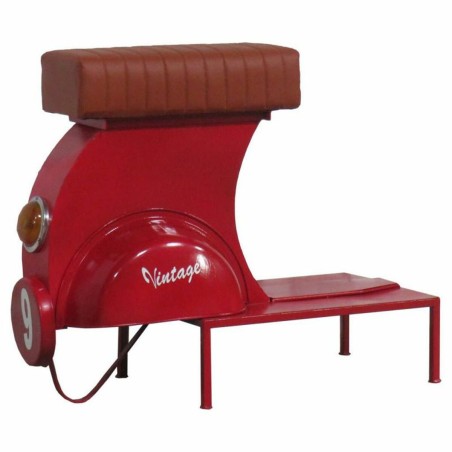 Stool Alexandra House Living Red PVC Leather Iron 50 x 75 x 95 cm Moto