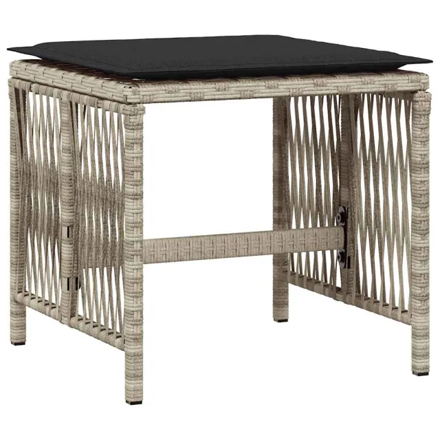 Ensemble à manger de jardin et coussins 13 pcs gris clair rotin