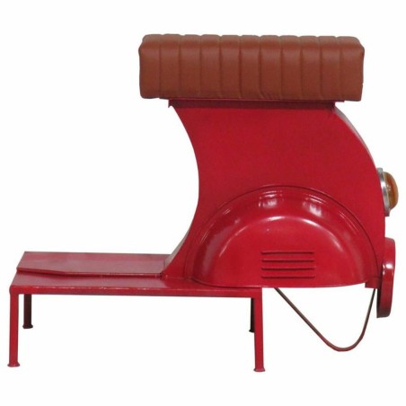 Tabouret Alexandra House Living Rouge PVC Cuir Fer 50 x 75 x 95 cm Mot