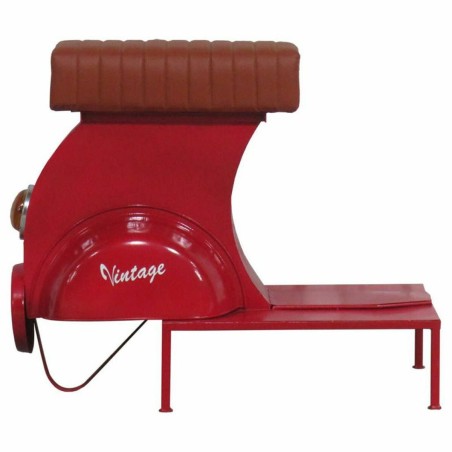 Stool Alexandra House Living Red PVC Leather Iron 50 x 75 x 95 cm Moto