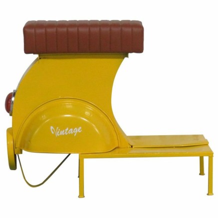Stool Alexandra House Living Yellow PVC Leather Iron 50 x 75 x 95 cm M