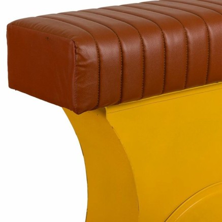 Sgabello Alexandra House Living Giallo PVC Pelle Ferro 50 x 75 x 95 cm 2