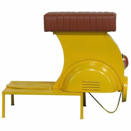 Hocker Alexandra House Living Gelb PVC Leder Eisen 50 x 75 x 95 cm Mot