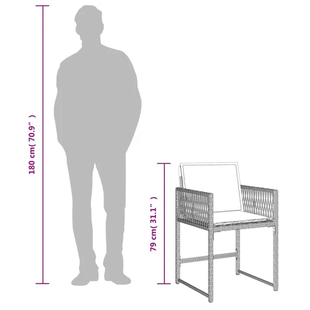 Ensemble à manger de jardin et coussins 15 pcs gris clair rotin