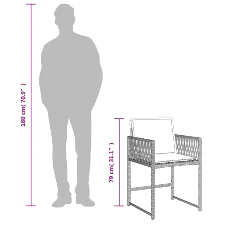 Ensemble à manger de jardin et coussins 15 pcs gris clair rotin