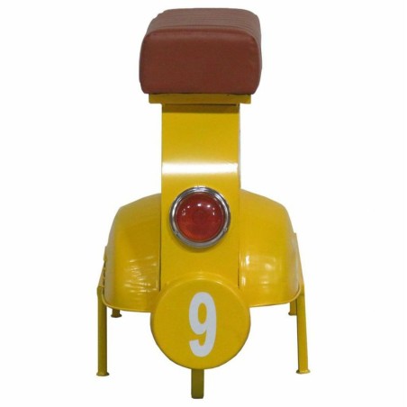 Taburete Alexandra House Living Amarillo PVC Cuero Hierro 50 x 75 x 95
