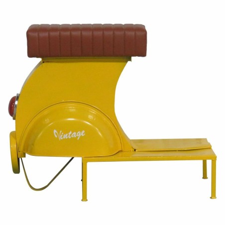 Hocker Alexandra House Living Gelb PVC Leder Eisen 50 x 75 x 95 cm Mot