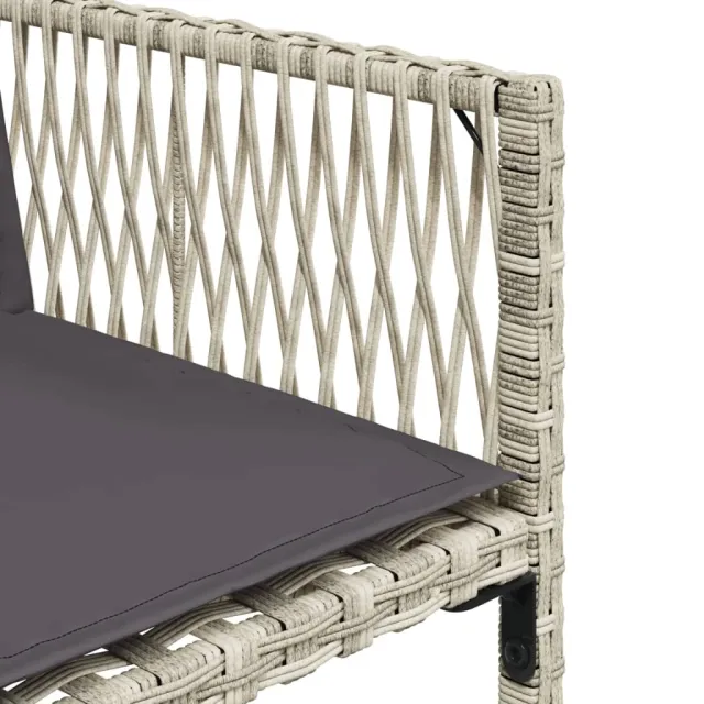 Ensemble à manger de jardin et coussins 17 pcs gris clair rotin