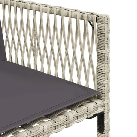 Ensemble à manger de jardin et coussins 17 pcs gris clair rotin