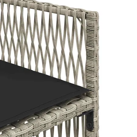 Ensemble à manger de jardin et coussins 9 pcs gris clair rotin