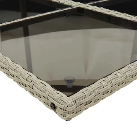 Ensemble à manger de jardin et coussins 9 pcs gris clair rotin