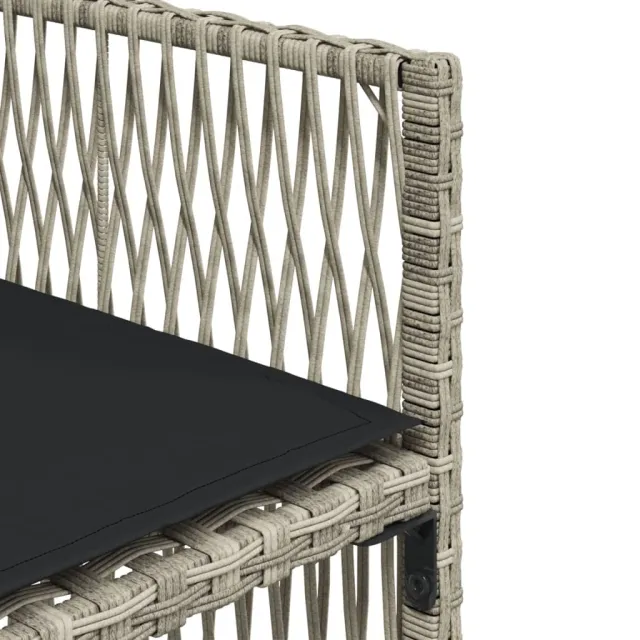 Ensemble à manger de jardin 11pcs avec coussins gris poly rotin