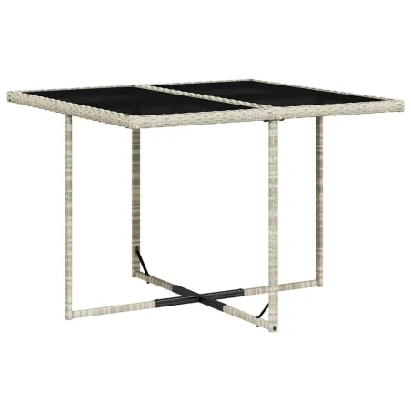 Ensemble à manger de jardin et coussins 9 pcs gris clair rotin