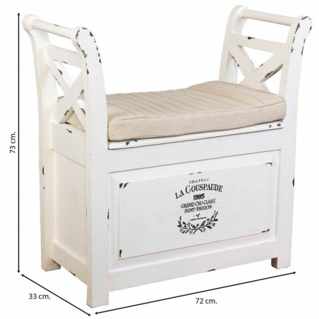 Bench Alexandra House Living White Wood 33 x 73 x 72 cm