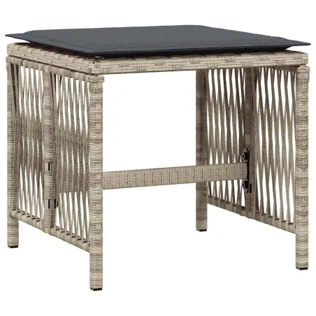 Ensemble à manger de jardin 11pcs avec coussins gris poly rotin