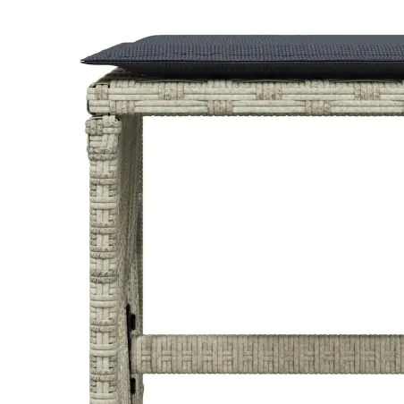 Ensemble à manger de jardin 11pcs avec coussins gris poly rotin