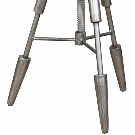 Stool Alexandra House Living Brown Leather Metal Iron 39 x 55 x 39 cm 2