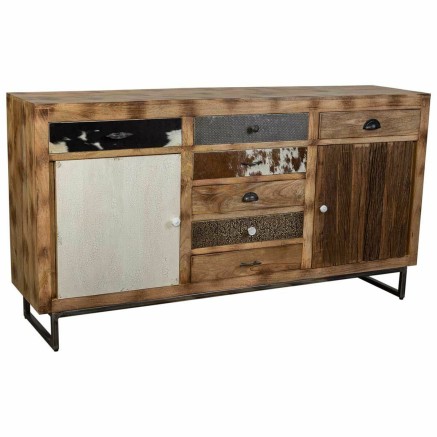 Aparador Alexandra House Living Marrón Madera Metal Hierro 47 x 95 x