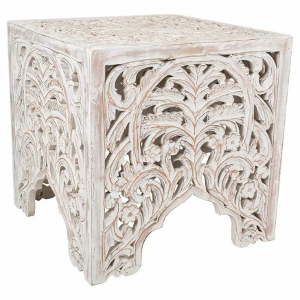 Tavolino da Caffè Alexandra House Living Bianco Legno di mango 45 x 4