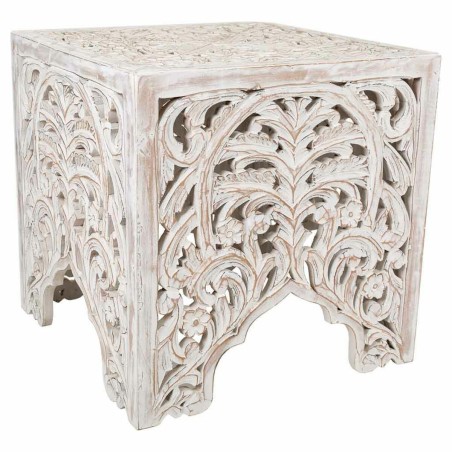 Mesa de Centro Alexandra House Living Blanco Madera de mango 45 x 45 x