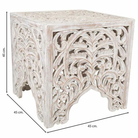 Mesa de Centro Alexandra House Living Blanco Madera de mango 45 x 45 x