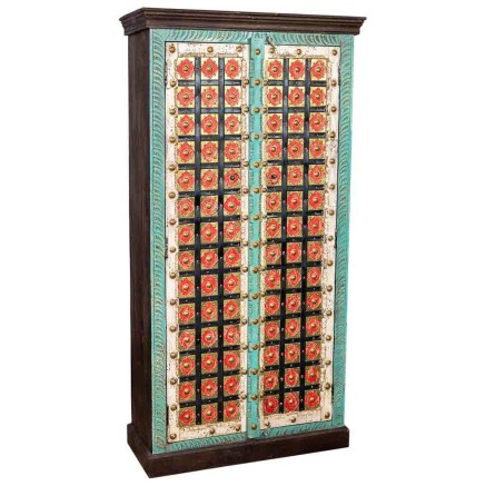 Schrank Alexandra House Living Bunt Messing Mango-Holz 40 x 90 x 180 c