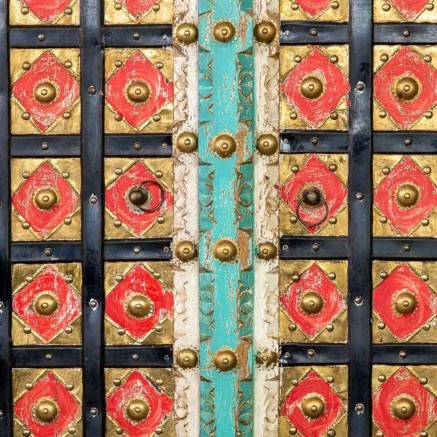 Cupboard Alexandra House Living Multicolour Brass Mango wood 40 x 90 x 2