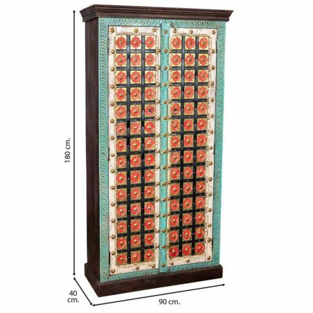 Armadio Alexandra House Living Multicolore Ottone Legno di mango 40 x