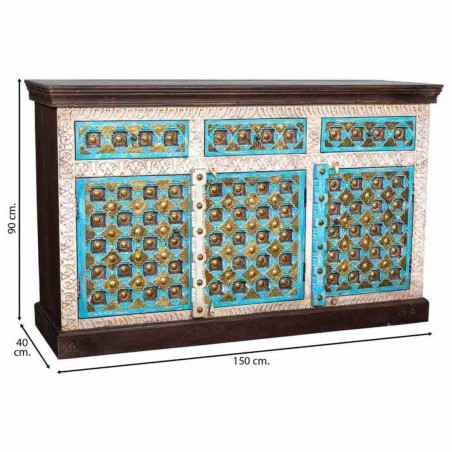 Aparador Alexandra House Living Latón Madera de mango 40 x 150 x 90 c