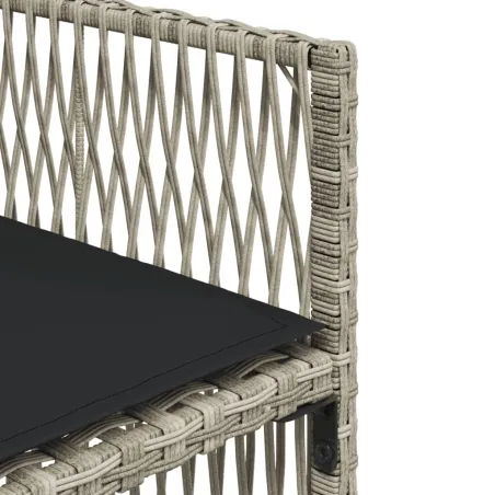 Ensemble à manger de jardin et coussins 17 pcs gris clair rotin