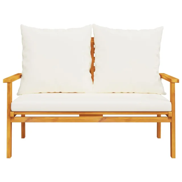 Salon de jardin 4 pcs avec coussins Bois d'acacia solide