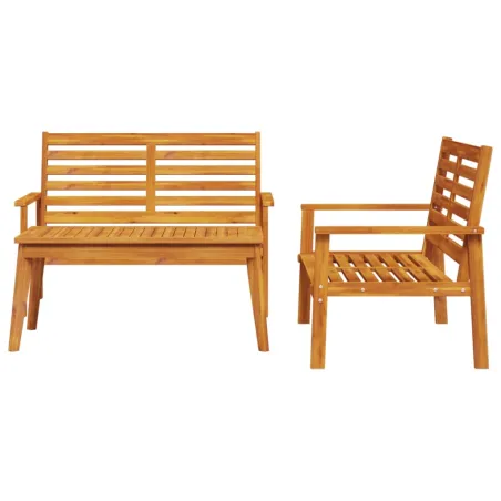 Ensemble de salon de jardin 3 pcs bois d'acacia solide