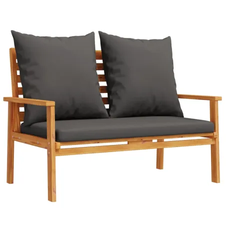 Salon de jardin 3 pcs avec coussins bois massif d'acacia