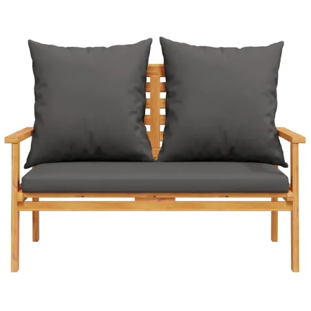 Salon de jardin 3 pcs avec coussins bois massif d'acacia