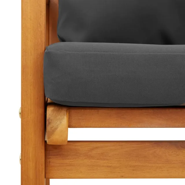 Salon de jardin 3 pcs avec coussins bois massif d'acacia