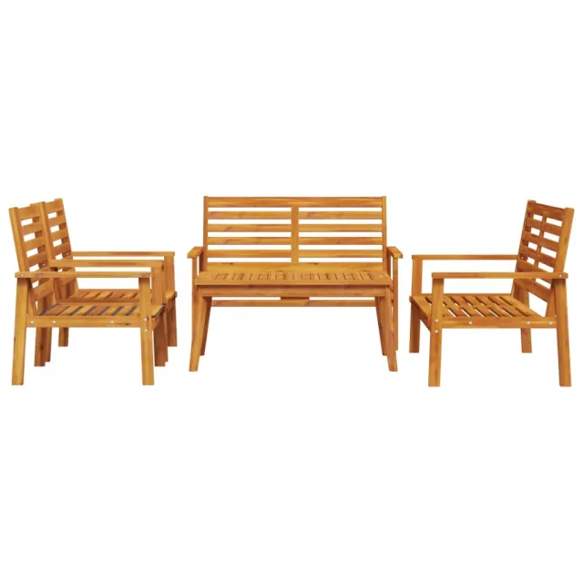 Salon de jardin 5 pcs bois d'acacia solide