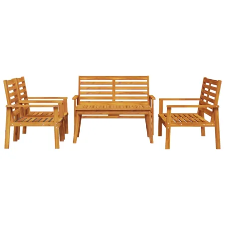 Salon de jardin 5 pcs bois d'acacia solide