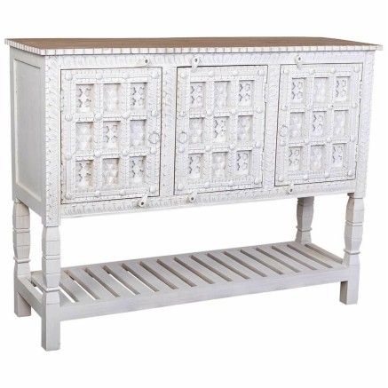 Credenza Alexandra House Living Bianco Naturale Legno di mango 42 x 13