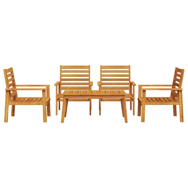 Salon de jardin 5 pcs bois d'acacia solide
