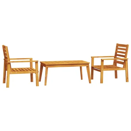 Ensemble de salon de jardin 3 pcs bois d'acacia solide 2