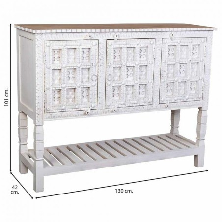 Buffet Alexandra House Living Blanc Naturel Bois de manguier 42 x 130